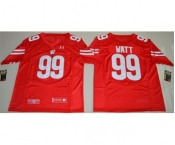 Badgers #99 J.J. Watt Red Under Armour Stitched NCAA Jersey