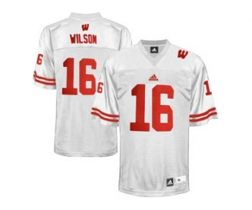 Men's Wisconsin Badgers Russell Wilson #16 College Football Jersey - White