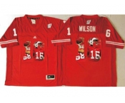 Wisconsin Badgers #16 Russell Wilson Red Player Fashion Stitched NCAA Jersey