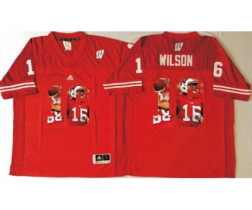 Wisconsin Badgers #16 Russell Wilson Red Player Fashion Stitched NCAA Jersey