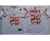 Wisconsin Badgers #25 Melvin Gordon III White Player Fashion Stitched NCAA Jersey