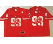 Wisconsin Badgers #99 J.J. Watt Red Player Fashion Stitched NCAA Jersey