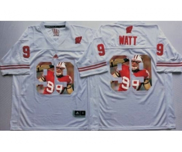 Wisconsin Badgers #99 J.J. Watt White Player Fashion Stitched NCAA Jersey