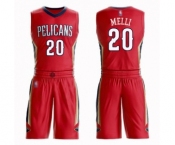 Youth New Orleans Pelicans #20 Nicolo Melli Swingman Red Basketball Suit Jersey Statement Edition