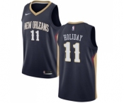 Youth Nike New Orleans Pelicans #11 Jrue Holiday Swingman Navy Blue Road NBA Jersey - Icon Edition