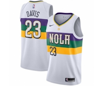 Youth Nike New Orleans Pelicans #23 Anthony Davis Swingman White NBA Jersey - City Edition