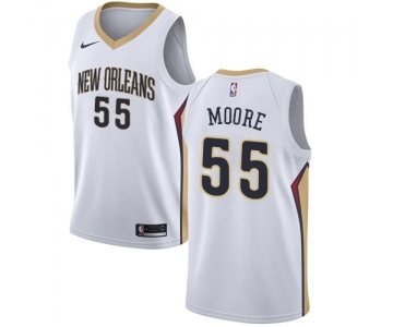 Youth Nike New Orleans Pelicans #55 E'Twaun Moore Swingman White Home NBA Jersey - Association Edition