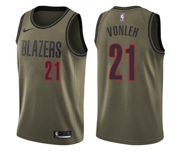 Youth Nike Portland Trail Blazers #21 Noah Vonleh Swingman Green Salute to Service NBA Jersey