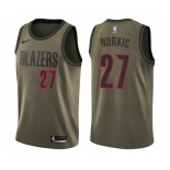 Youth Nike Portland Trail Blazers #27 Jusuf Nurkic Swingman Green Salute to Service NBA Jersey