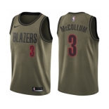 Youth Nike Portland Trail Blazers #3 C.J. McCollum Swingman Green Salute to Service NBA Jersey