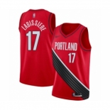 Youth Portland Trail Blazers #17 Skal Labissiere Swingman Red Finished Basketball Jersey - Statement Edition