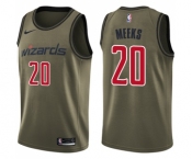 Youth Nike Washington Wizards #20 Jodie Meeks Swingman Green Salute to Service NBA Jersey