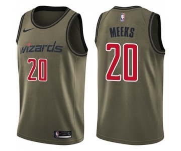 Youth Nike Washington Wizards #20 Jodie Meeks Swingman Green Salute to Service NBA Jersey