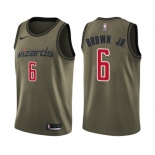 Youth Nike Washington Wizards #6 Troy Brown Jr. Swingman Green Salute to Service NBA Jersey