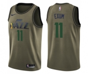 Youth Nike Utah Jazz #11 Dante Exum Swingman Green Salute to Service NBA Jersey