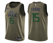 Youth Nike Utah Jazz #15 Derrick Favors Swingman Green Salute to Service NBA Jersey