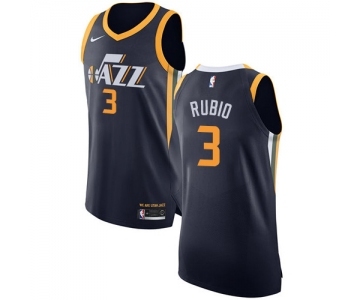 Youth Nike Utah Jazz #3 Ricky Rubio Authentic Navy Blue Road NBA Jersey - Icon Edition