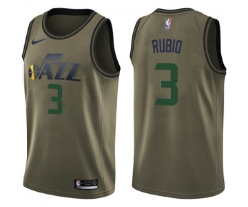 Youth Nike Utah Jazz #3 Ricky Rubio Swingman Green Salute to Service NBA Jersey