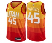 Youth Nike Utah Jazz #45 Donovan Mitchell Swingman Orange NBA Jersey - City Edition