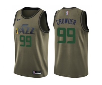 Youth Nike Utah Jazz #99 Jae Crowder Green Salute to Service NBA Swingman Jersey