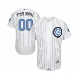 Men's Majestic Chicago Cubs Customized Authentic White 2016 Father's Day Fashion Flex Base MLB Jersey