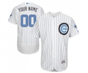 Men's Majestic Chicago Cubs Customized Authentic White 2016 Father's Day Fashion Flex Base MLB Jersey