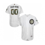 Men's Majestic Chicago Cubs Customized Authentic White 2016 Memorial Day Fashion Flex Base MLB Jersey