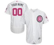 Men's Majestic Chicago Cubs Customized Authentic White 2016 Mother's Day Fashion Flex Base MLB Jersey