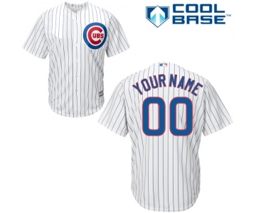 Men's Majestic Chicago Cubs Customized Replica White Home Cool Base MLB Jersey