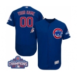 Men's Majestic Chicago Cubs Customized Royal Blue 2016 World Series Champions Flexbase Authentic Collection MLB Jersey