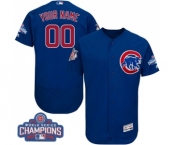 Men's Majestic Chicago Cubs Customized Royal Blue 2016 World Series Champions Flexbase Authentic Collection MLB Jersey