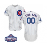 Men's Majestic Chicago Cubs Customized White 2016 World Series Champions Flexbase Authentic Collection MLB Jersey