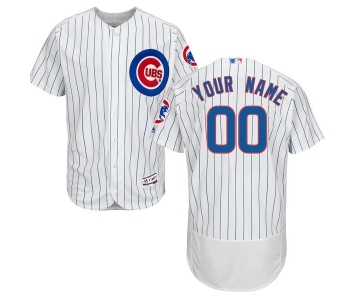 Men's Majestic Chicago Cubs Customized White Home Flex Base Authentic Collection MLB Jersey