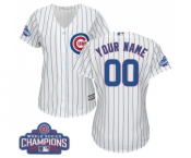 Women's Majestic Chicago Cubs Customized Authentic White Home 2016 World Series Champions Cool Base MLB Jersey