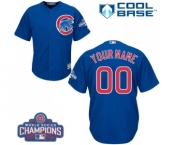 Youth Majestic Chicago Cubs Customized Authentic Royal Blue Alternate 2016 World Series Champions Cool Base MLB Jersey