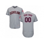 Men's Majestic Cleveland Indians Customized Grey Flexbase Authentic Collection MLB Jersey