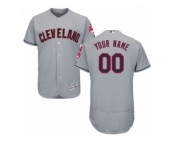 Men's Majestic Cleveland Indians Customized Grey Flexbase Authentic Collection MLB Jersey