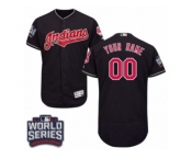 Men's Majestic Cleveland Indians Customized Navy Blue 2016 World Series Bound Flexbase Authentic Collection MLB Jersey