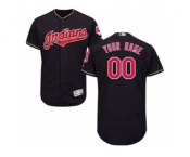 Men's Majestic Cleveland Indians Customized Navy Blue Flexbase Authentic Collection MLB Jersey