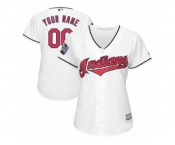 Women's Majestic Cleveland Indians Customized Authentic White Home 2016 World Series Bound Cool Base MLB Jersey