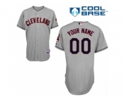 Women's Majestic Cleveland Indians Customized Replica Grey Road Cool Base MLB Jersey