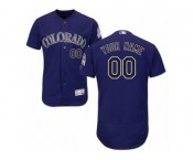 Men's Majestic Colorado Rockies Customized Purple Flexbase Authentic Collection MLB Jersey