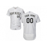 Men's Majestic Colorado Rockies Customized White Flexbase Authentic Collection MLB Jersey