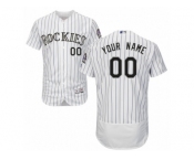 Men's Majestic Colorado Rockies Customized White Flexbase Authentic Collection MLB Jersey