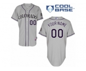 Youth Majestic Colorado Rockies Customized Authentic Grey Road Cool Base MLB Jersey