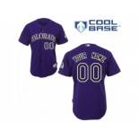 Youth Majestic Colorado Rockies Customized Authentic Purple Alternate 1 Cool Base MLB Jersey