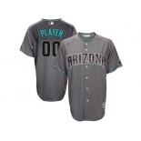 Men's Arizona Diamondbacks Majestic Gray Turquoise 2017 Cool Base Custom Jersey