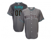 Men's Arizona Diamondbacks Majestic Gray Turquoise 2017 Cool Base Custom Jersey