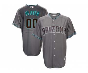 Men's Arizona Diamondbacks Majestic Gray Turquoise 2017 Cool Base Custom Jersey