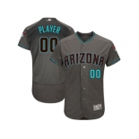 Men's Arizona Diamondbacks Majestic Gray Turquoise 2017 Flex Base Authentic Custom Jersey